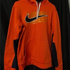 Nike Men's Orange and Black Hoodie - M